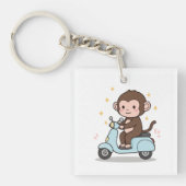 Said a monkey driving a scooter. キーホルダー (正面)