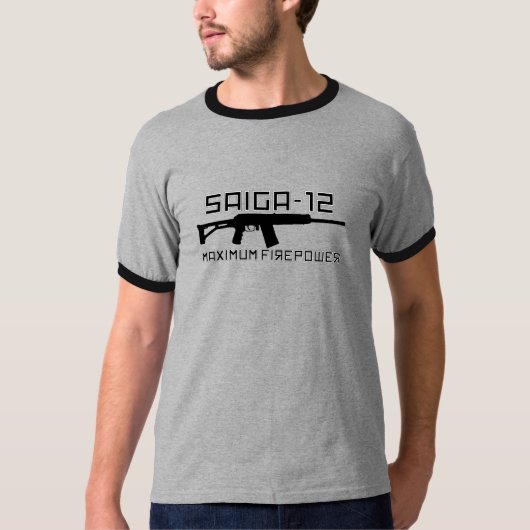 Saiga 12 -最高の火力 tシャツ (正面)