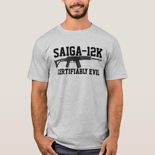 Saiga 12Kの保証でき悪-チェックリストのワイシャツ Tシャツ (正面)