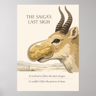 Saiga Antelope Conservation Art ポスター