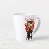 Saigon Vietnam - Happy New Year Lion dance カフェラテマグ (右アングル)