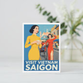 Saigon Vintage Travel Poster | Visit Vietnam ポストカード (スタンド正面)
