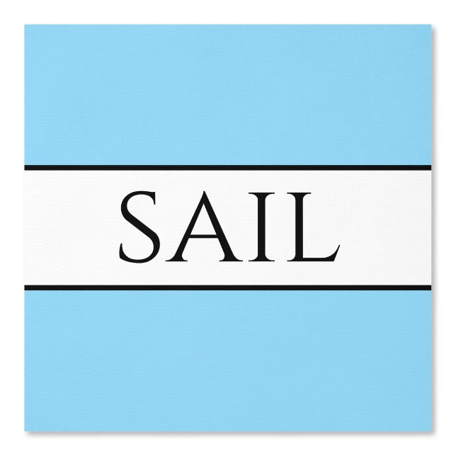 SAILおもしろい精製ライトブルー白黒ストライプ 壁紙 (正面)