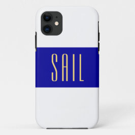 SAILシックなワイド王室のブルー白航海のストライプ iPhone 11 ケース