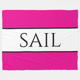 SAILスポーティおもしろいブライト航海のピンクホワストライプイト フリースブランケット