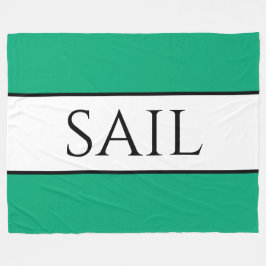 SAILスポーティワイド航海のグリーンブルー白ストライプ色 フリースブランケット