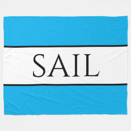 SAIL 航海の Azure Blue White Summerストライプ フリースブランケット
