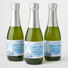Sail Away Retirement Party Nautical Boat Yacht  スパークリングワインラベル
