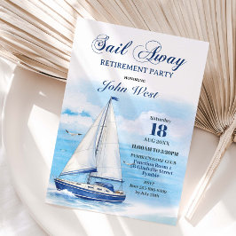 Sail Away Retirement Party Nautical Boat Yacht  招待状