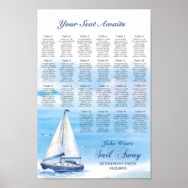 Sail Away Retirement Party Seating Chart ポスター