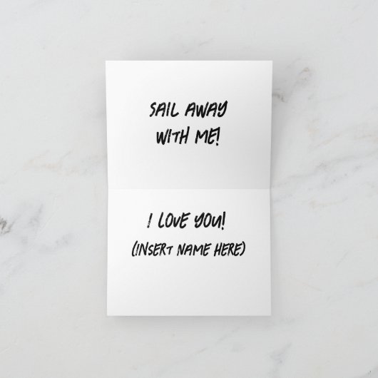 Sail away with me greeting カード (内部)
