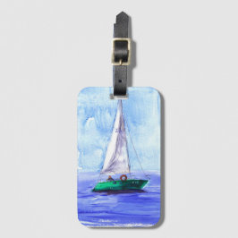 「Sail Boat」アクリル製荷物タグ ラゲッジタグ