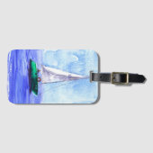 「Sail Boat」アクリル製荷物タグ ラゲッジタグ (正面横)