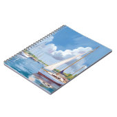 Sail Boat Bay | Coastal Watercolor Painting ノートブック (左側)