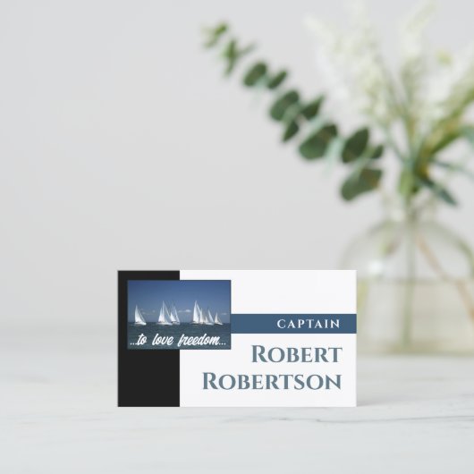 Sail Boat Captain Ship Nautical Card 名刺 (スタンド正面)