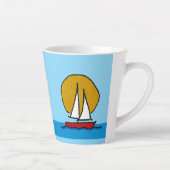 Sail Boat in the Sun Deep Red  カフェラテマグ (右)