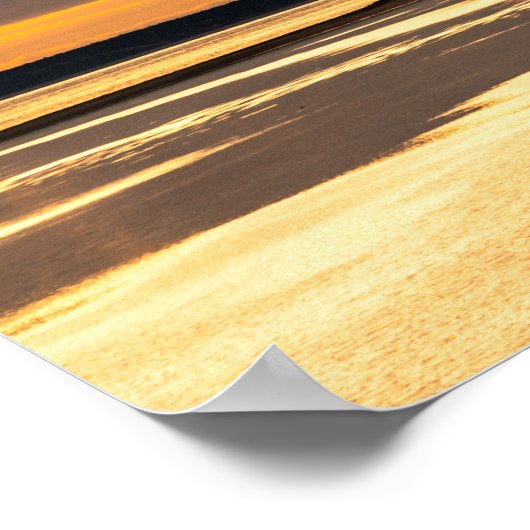 Sail boat over the sunrise ポスター (角)