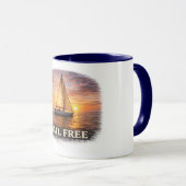 Sail Free Mug Sunset Sailboat Coffee Mug Ocean Bea マグカップ (正面右)