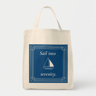 Sail Into Serenity Nautical Sailboat トートバッグ
