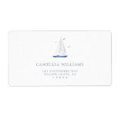 Sailboatミニマル Baby Shower Ahoy Address ラベル (正面)