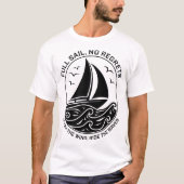 Sailboatモダンシ航海のーンのロゴ Tシャツ (正面)