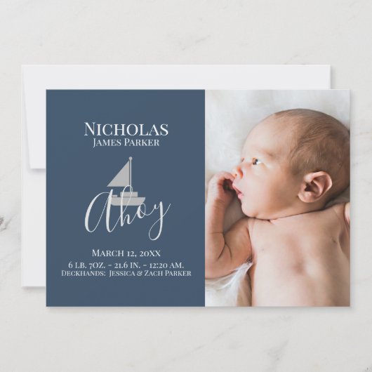 Sailboat航海の誕生と写真の発表 招待状 (正面)