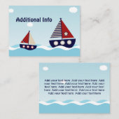 Sailboat航海の追加情報カードの挿入 エンクロージャーカード (正面/裏面)