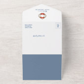 Sailboat航海の Ahoyそれは男の子の赤ちゃんシャワーだ オールインワン招待状 (外側)