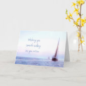 Sailboat退職グリーティングカード カード (黄色い花)