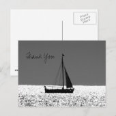 Sailboat きらめく Sea Thank Youポストカード ポストカード (正面/裏面)
