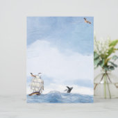Sailboat and Whale Stationery (スタンド正面)