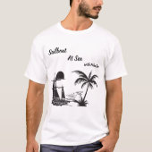 Sailboat at Sea with Palm Tree – Tropical Beach Tシャツ (正面)