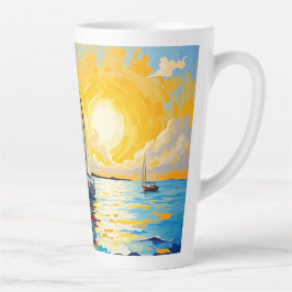 Sailboat at Sunset カフェラテマグ