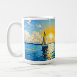 Sailboat at Sunset コーヒーマグカップ