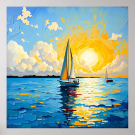 Sailboat at Sunset ポスター