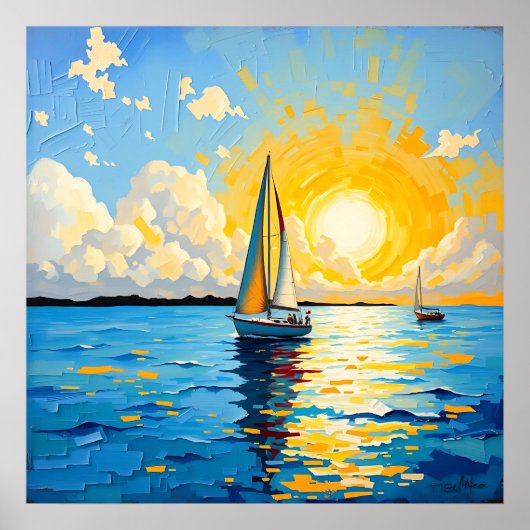 Sailboat at Sunset ポスター (正面)
