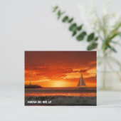 Sailboat at Sunset - Marina Del Rey, CA ポストカード (スタンド正面)