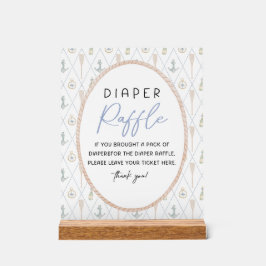 Sailboat Baby Shower Games - Diaper Raffle Sign アクリルサイン