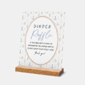 Sailboat Baby Shower Games - Diaper Raffle Sign アクリルサイン (傾斜)