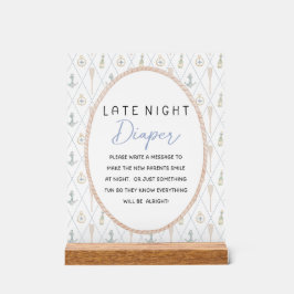 Sailboat Baby Shower Games - Late Night Diaper アクリルサイン