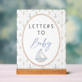 Sailboat Baby Shower Games - Letters to Baby アクリルサイン (ニュートラル)
