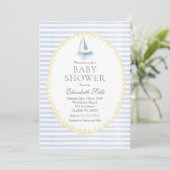 Sailboat Baby Shower Invitation, Boy baby shower 招待状 (スタンド正面)