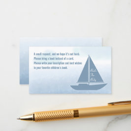 Sailboat Blue Boy Baby Shower Books For Baby エンクロージャーカード