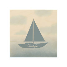 Sailboat Blue Watercolor