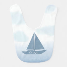 Sailboat Blue Watercolor
