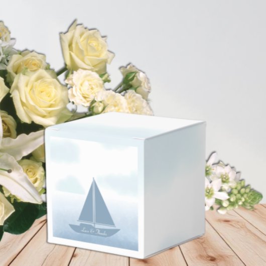 Sailboat Blue Watercolor Boy Baby Shower フェイバーボックス