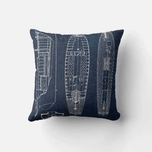 Sailboat Blueprints クッション (裏面)