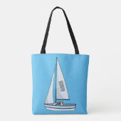 Sailboat cartoon illustration  トートバッグ (裏面)