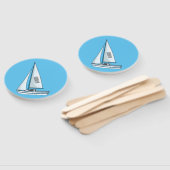 Sailboat cartoon illustration  ハンドファン (組立なし)