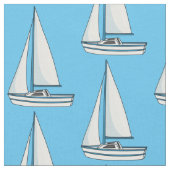 Sailboat cartoon illustration ファブリック (クローズアップ)